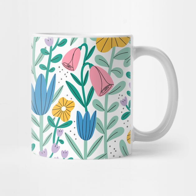 Gentle abstract pastel floral garden by Stolenpencil